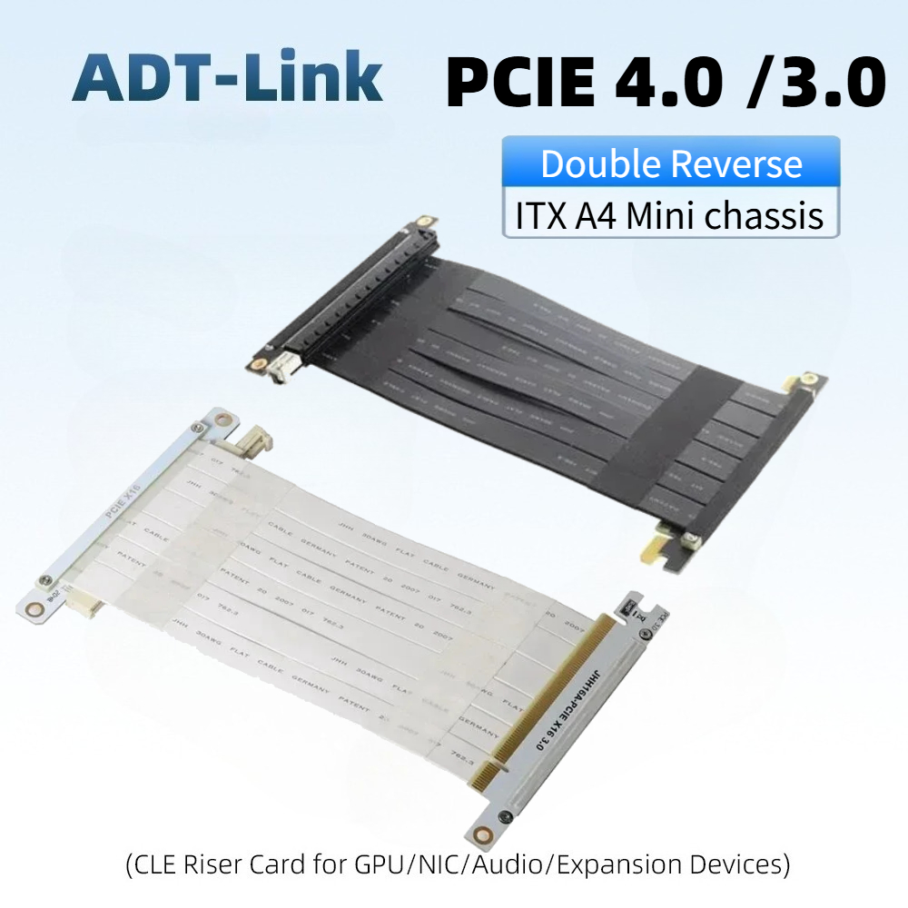 Pcie Extension Cable - Zwart-witte dubbele reverse grafische kaart verlengkabel
