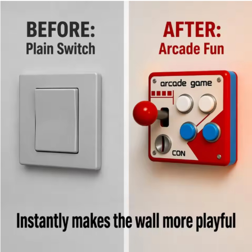 Vintage Gaming Accessories - Retro Arcade Joystick Switch Plate Cover,