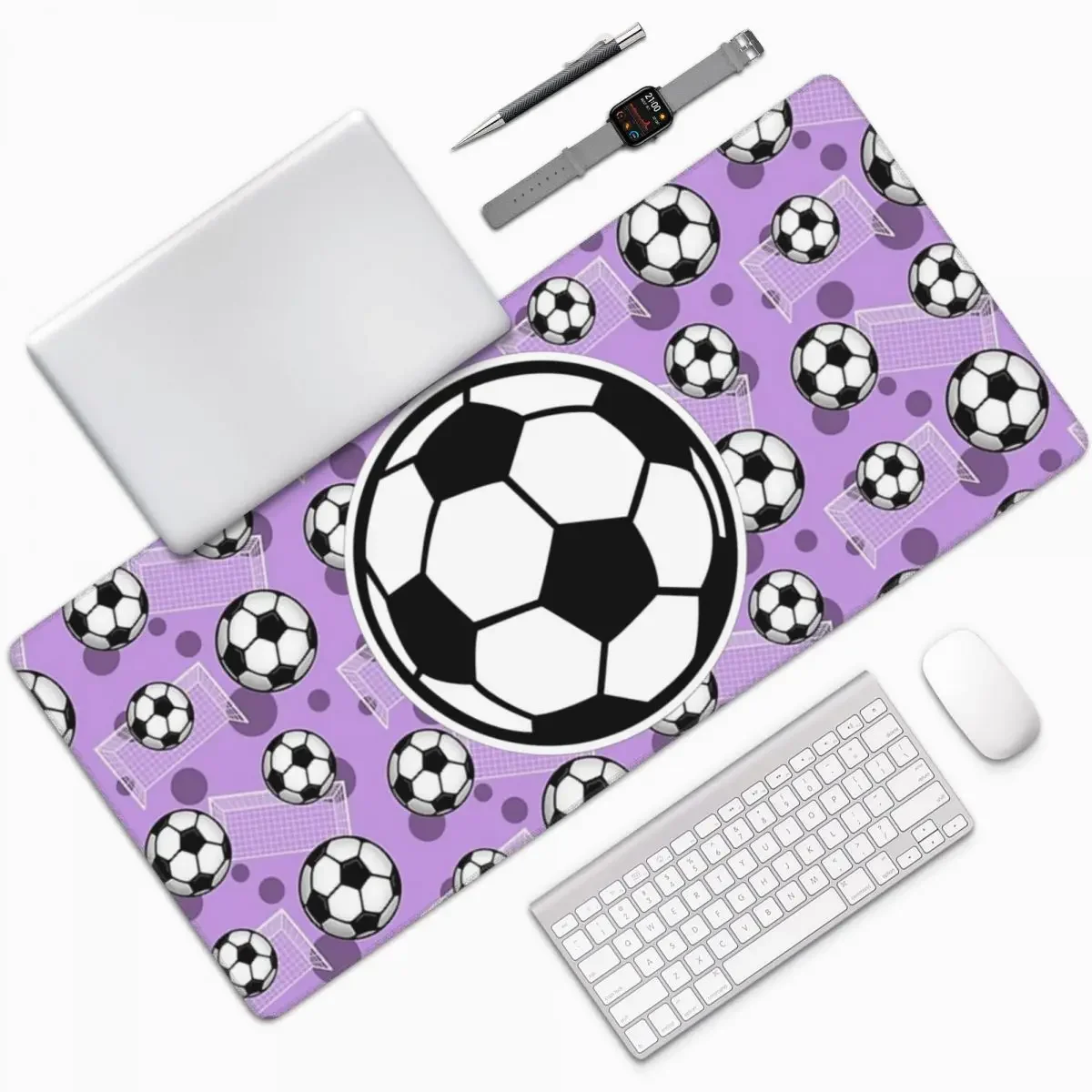 Gaming Accessories Icon - Voetbal Voetbal Icoon Grote muismat Computertoetsenbord
