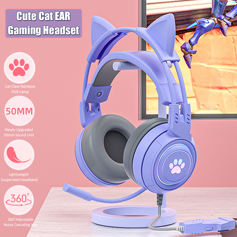 Venom Gaming Accessories - Schattige Cat Ear Gaming Koptelefoon Met