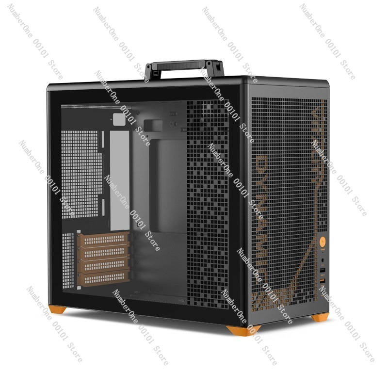 Case Mesh Panel - Draagbare MATX-computerbehuizing met zijvenster en gaaspaneel,
