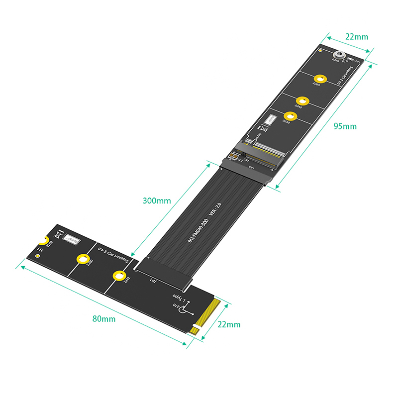 30 CM M.2 NVME 4.0 Verlengkabe - Pcie Extension Cable recensie en prijs