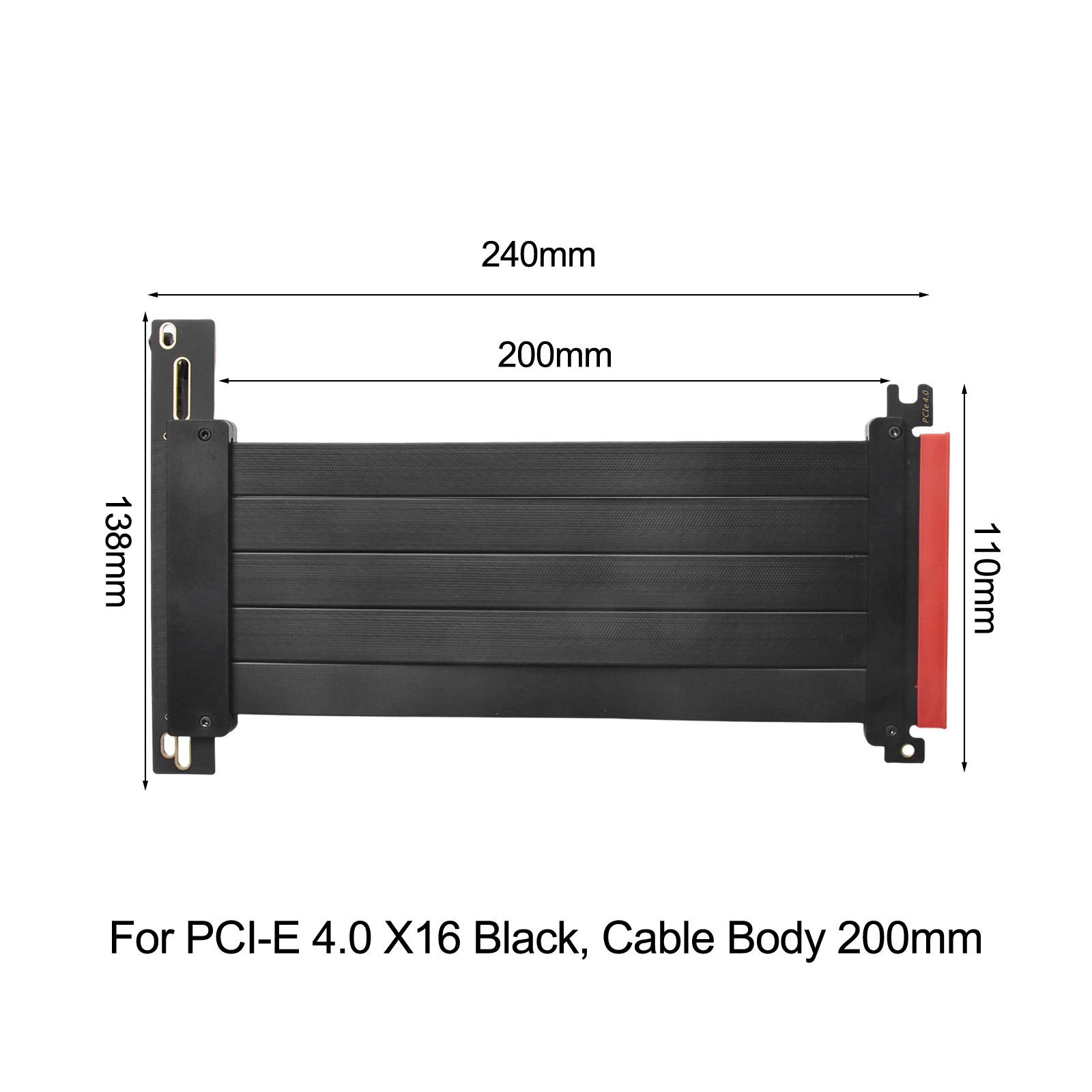PCIe 4.0 X16 Riserkabel 20cm A - Pcie Extension Cable recensie en prijs