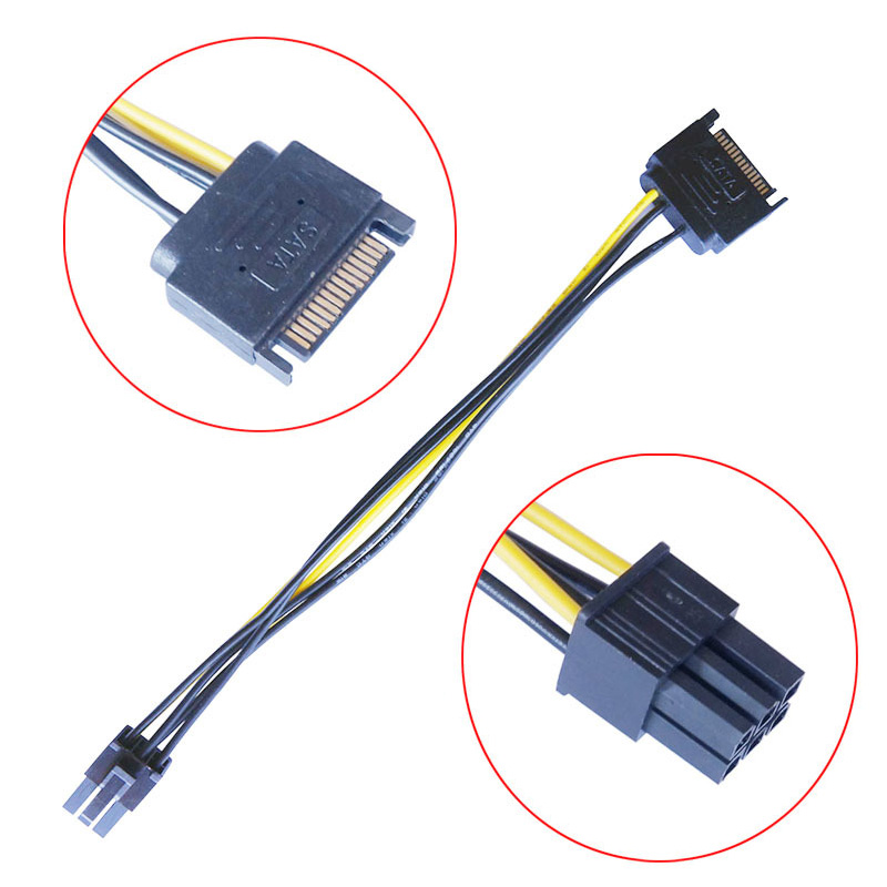 2 stuks dual sata 15pin naar 8 - Pcie Extension Cable recensie en prijs