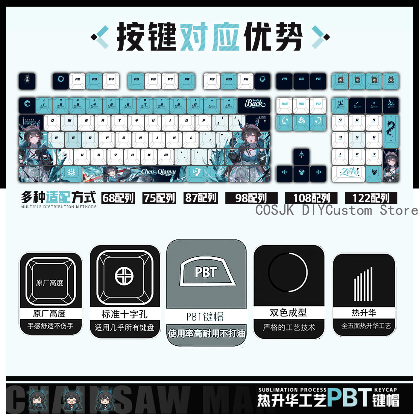122 Toetsen Anime Chen Qianyu  - Gaming Accessories Keyboards recensie en prijs