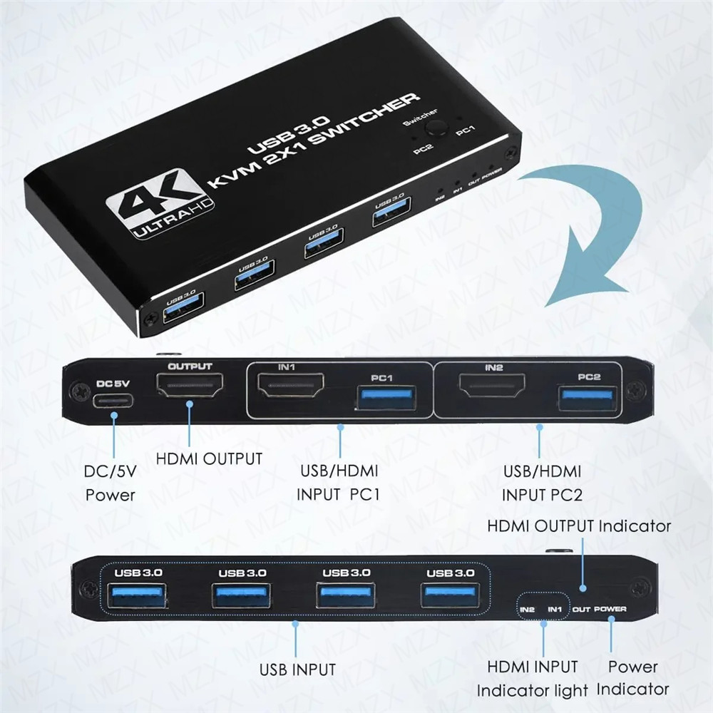 KVM Switch 4K 60Hz Switcher US - Gaming Accessories Storage recensie en prijs