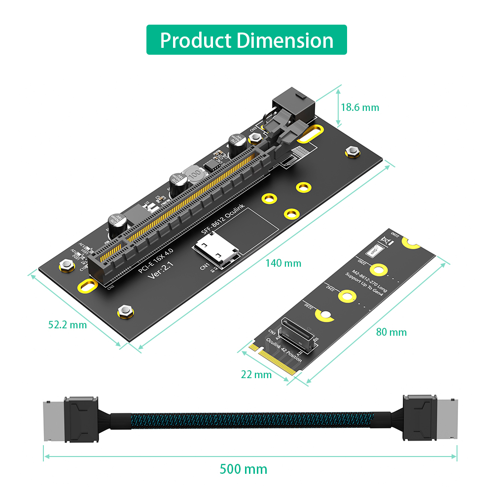 nieuwe M.2 M-Key 2242/2260/228 - Pcie Extension Cable recensie en prijs