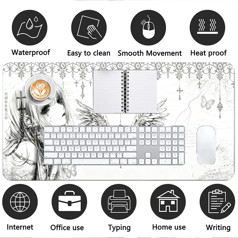 Leren muismat Zwart Wit Anime  - Gaming Accessories Keyboards recensie en prijs